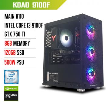 PC Gaming - Máy tính để bàn cũ KDAO 9100F - Intel i3 9100F /H110 / 8GB / GT750ti / 120GB / 500W