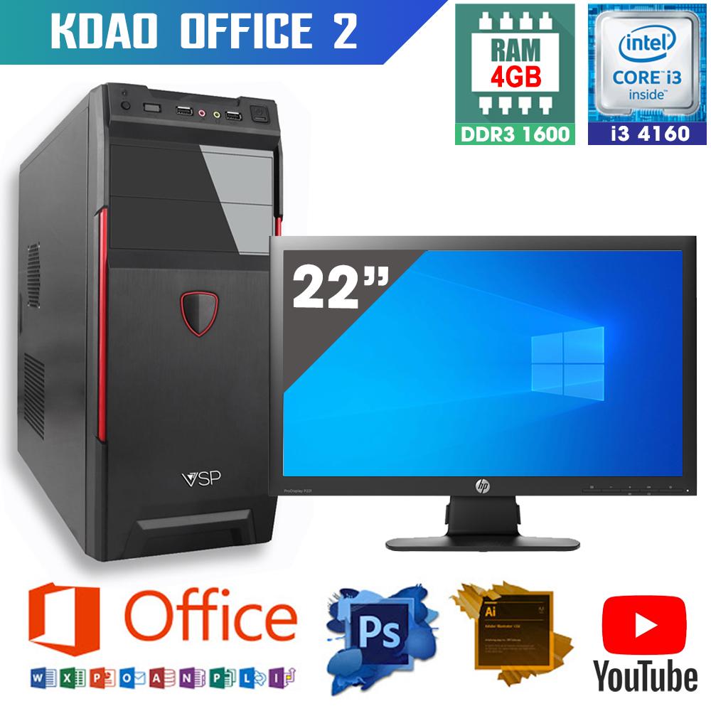 Máy tính văn phòng PCVP KDAO 002 - Intel Core I3 4160 / 4G / SSD 120GB / 22inch
