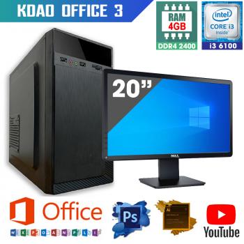 Máy tính văn phòng PCVP KDAO 003 - Intel Core I3 6100 / 4G / SSD 120GB / 20inch 