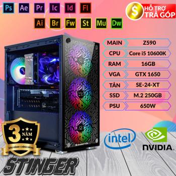 Máy tính đồ hoạ Stinger - i5 10600K/ 16GB/ GTX 1650
