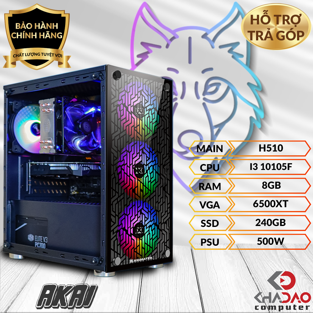 PC GAMING AKAI -  I3 10105F / 8G / 6500XT