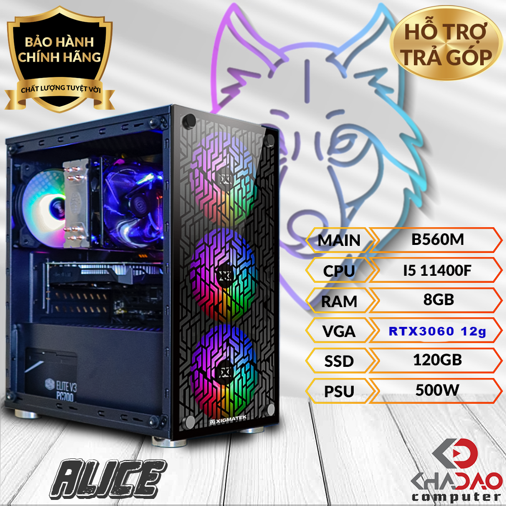 PC GAMING ALICE - I5 11400F / 8G / RTX3060